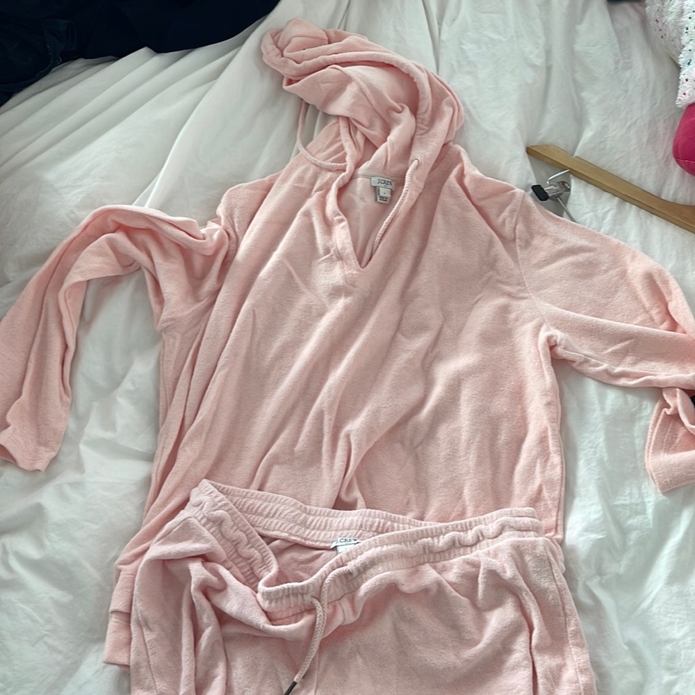 Light pink Terry cloth j crew set